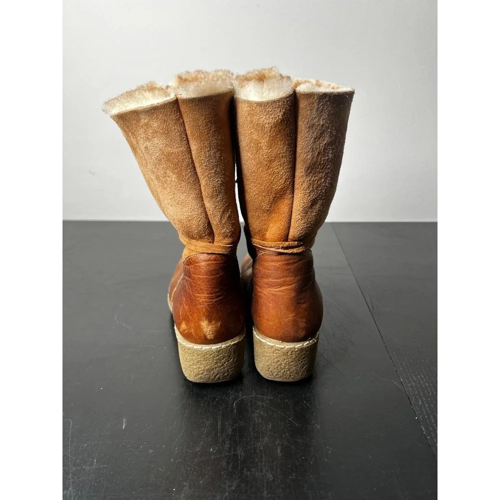 MAXINE Women's Brown Shearling Winter‎ Boots Size 6